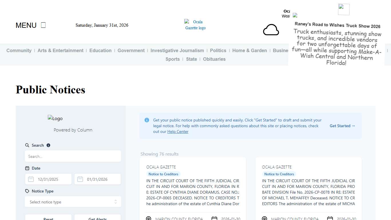 Public Notices Ocala Gazette